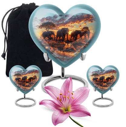 Personalized Elephant Cremation Urn for Human Ashes - 10-inch, 200 cu in - Yatskia