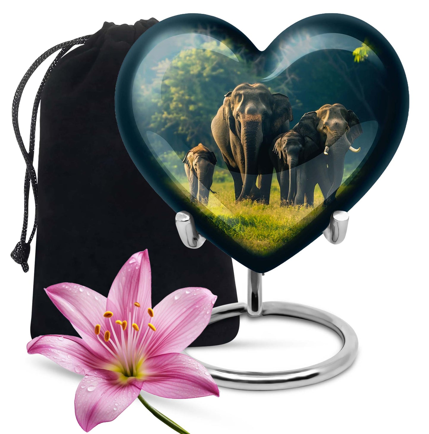 Personalized Elephant Memorial Urn for Human Ashes - 10-inch, 200 cu in - Yatskia