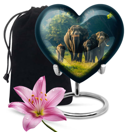 Personalized Elephant Memorial Urn for Human Ashes - 10-inch, 200 cu in - Yatskia