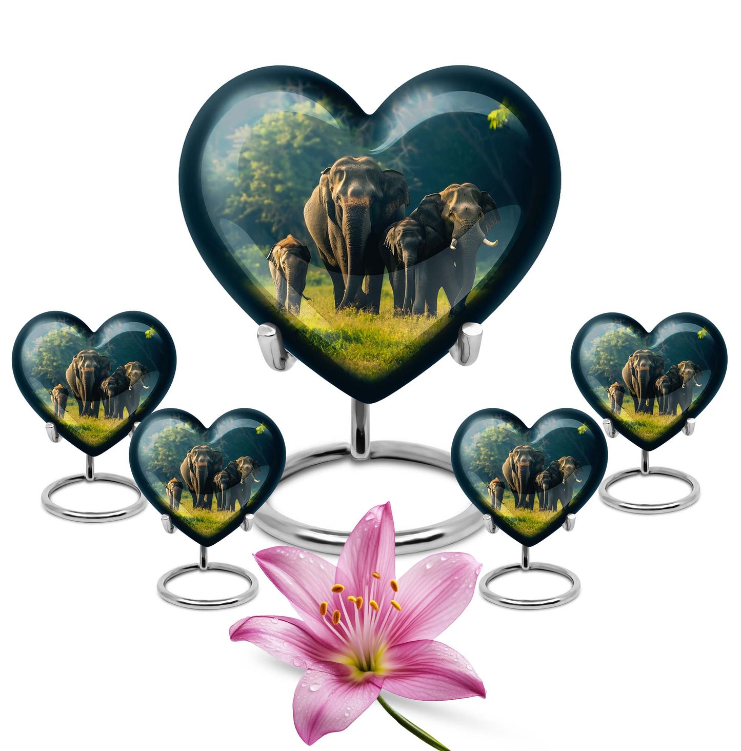 Personalized Elephant Memorial Urn for Human Ashes - 10-inch, 200 cu in - Yatskia