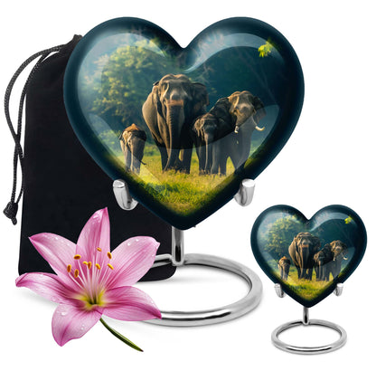 Personalized Elephant Memorial Urn for Human Ashes - 10-inch, 200 cu in - Yatskia