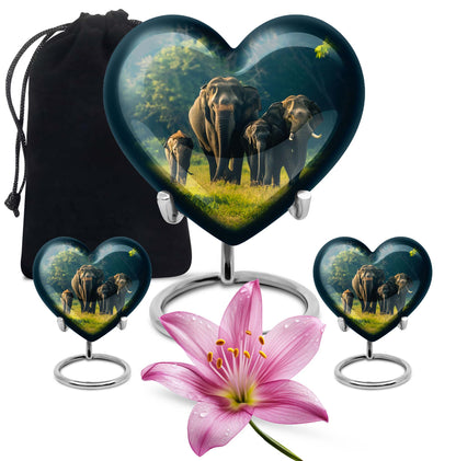 Personalized Elephant Memorial Urn for Human Ashes - 10-inch, 200 cu in - Yatskia
