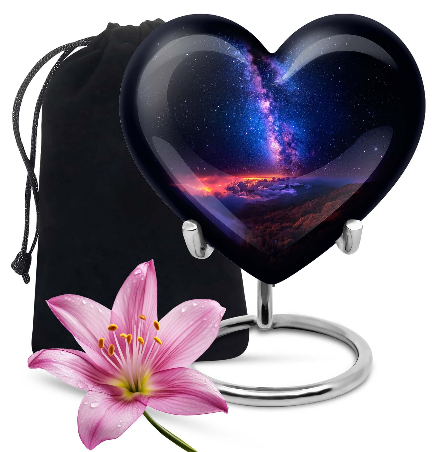 Personalized Galaxy Cremation Urn for Human Ashes - 10-inch, 200 cu in - Yatskia