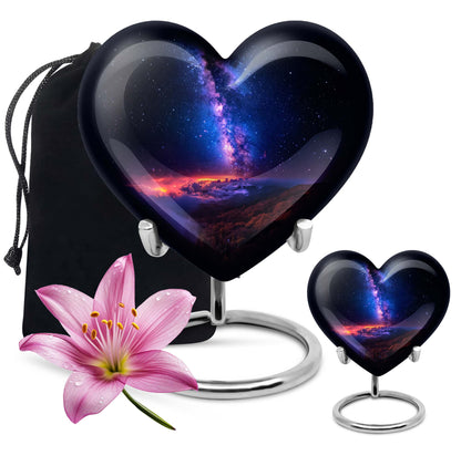 Personalized Galaxy Cremation Urn for Human Ashes - 10-inch, 200 cu in - Yatskia