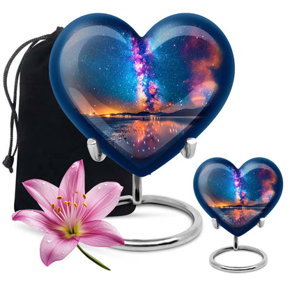 Personalized Galaxy Cremation Urn for Adult - 10-inch, 200 cu in - Yatskia