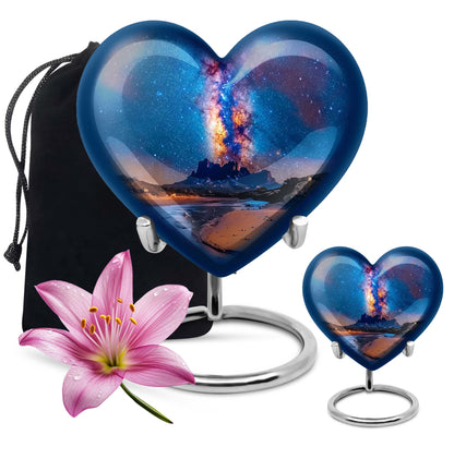 Personalized Galaxy Cremation Urn for Loved One - 10-inch, 200 cu in - Yatskia