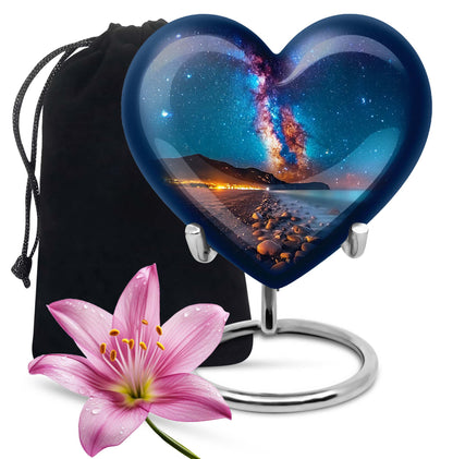 Personalized Galaxy Cremation Urn for Adults - 10-inch, 200 cu in - Yatskia