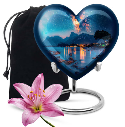 Personalized Galaxy Keepsake Urn for Adult - 10-inch, 200 cu in - Yatskia