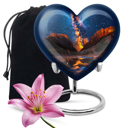 Personalized Galaxy Cremation Urn for Adults - 10-inch, 200 cu in - Yatskia