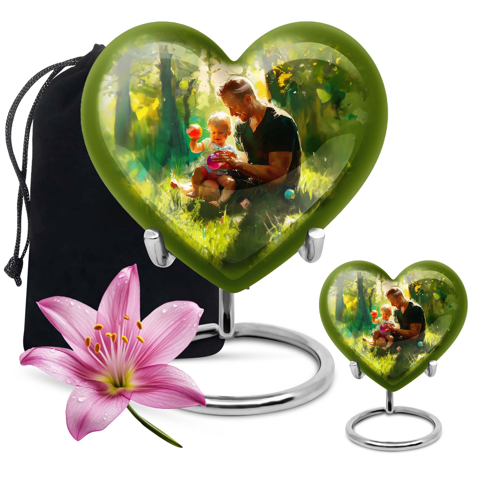 Father & Kids Large & Small Cremation Urns For Human Ashes