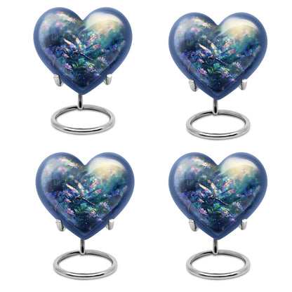 Dragonfly Urn for Human Ashes, Iridescent Among Spring Wildflowers, Classic Memorial Urn