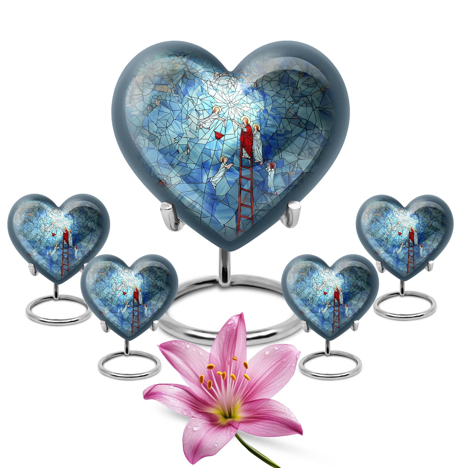 Stained glass heart urn