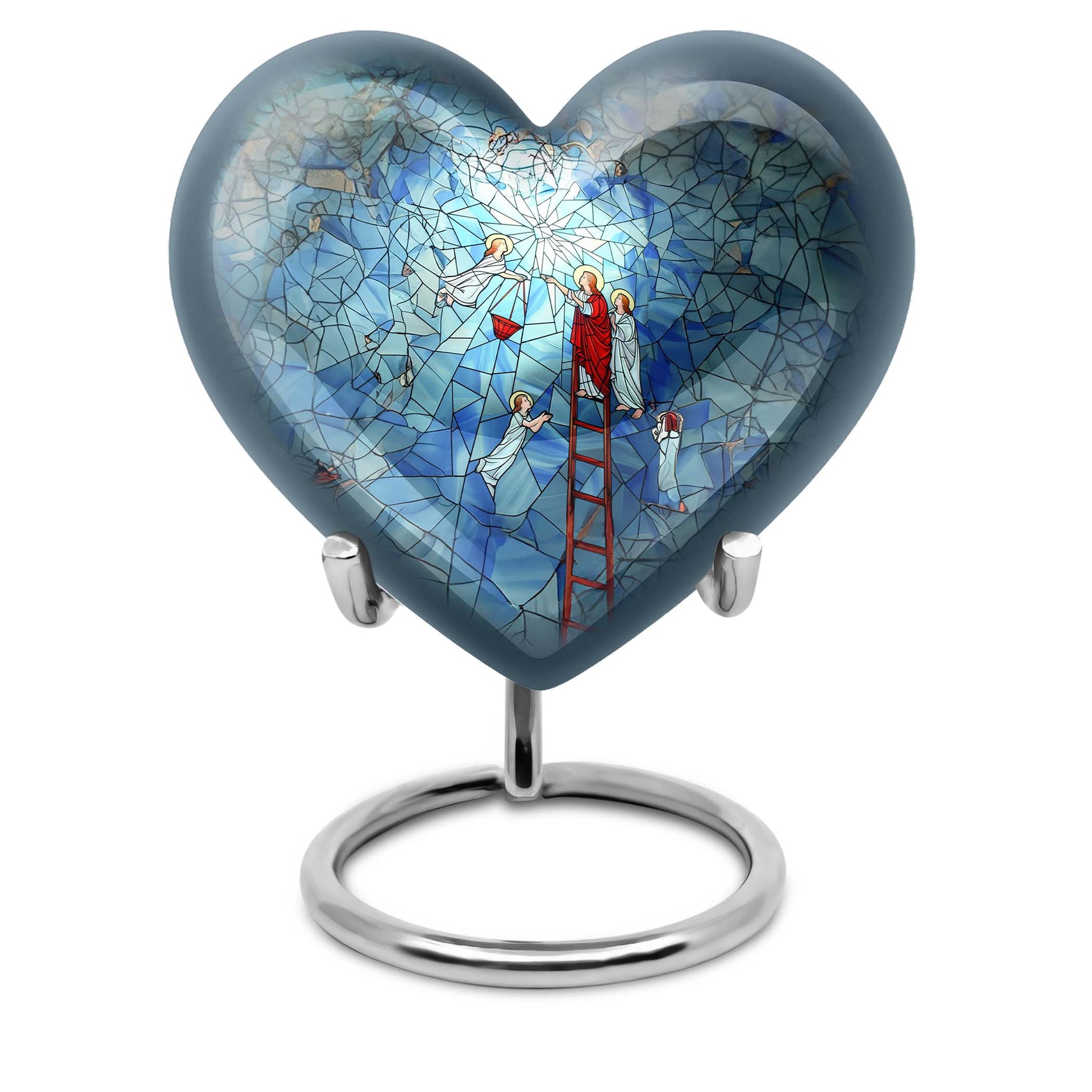 Stained glass heart urn