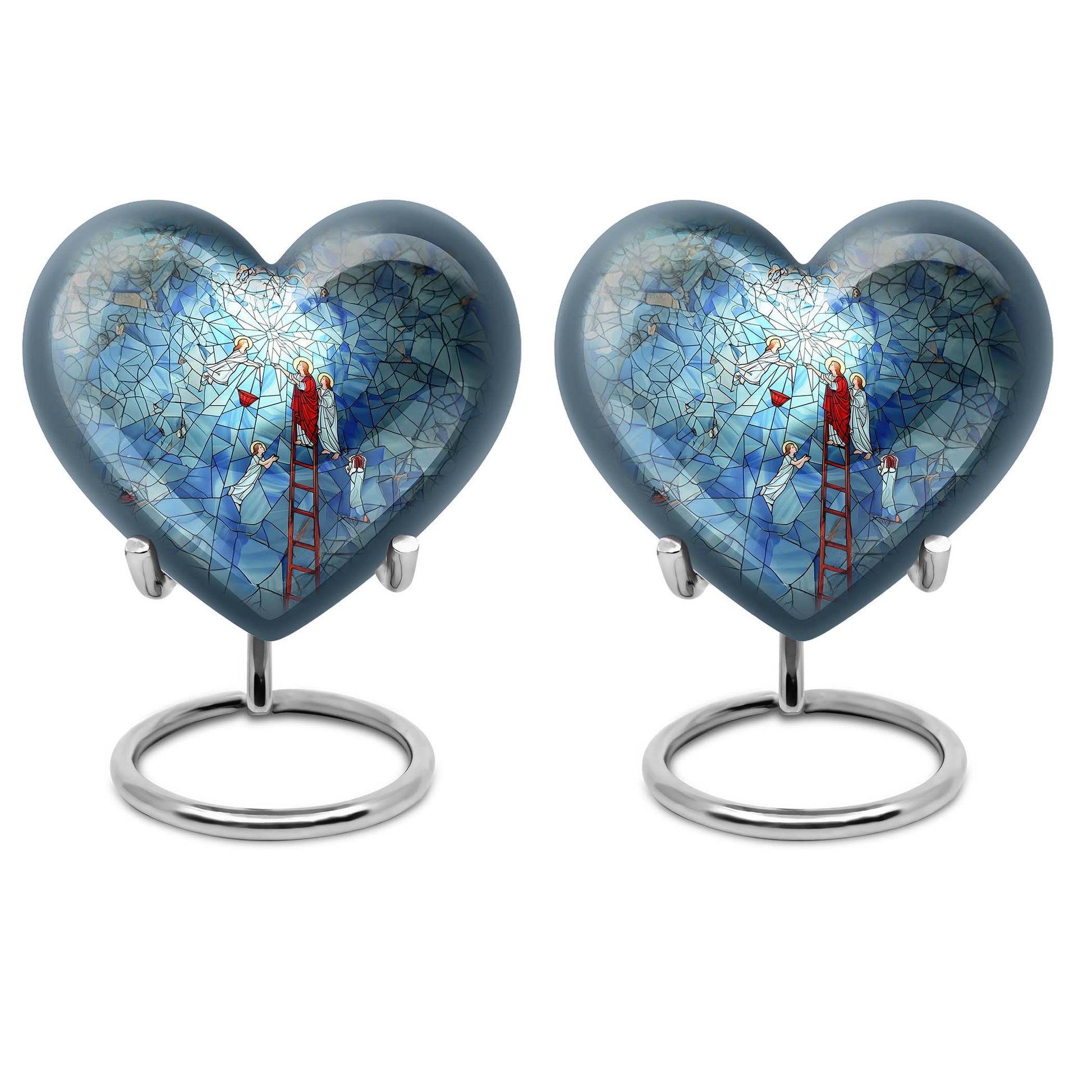 Stained glass heart urn