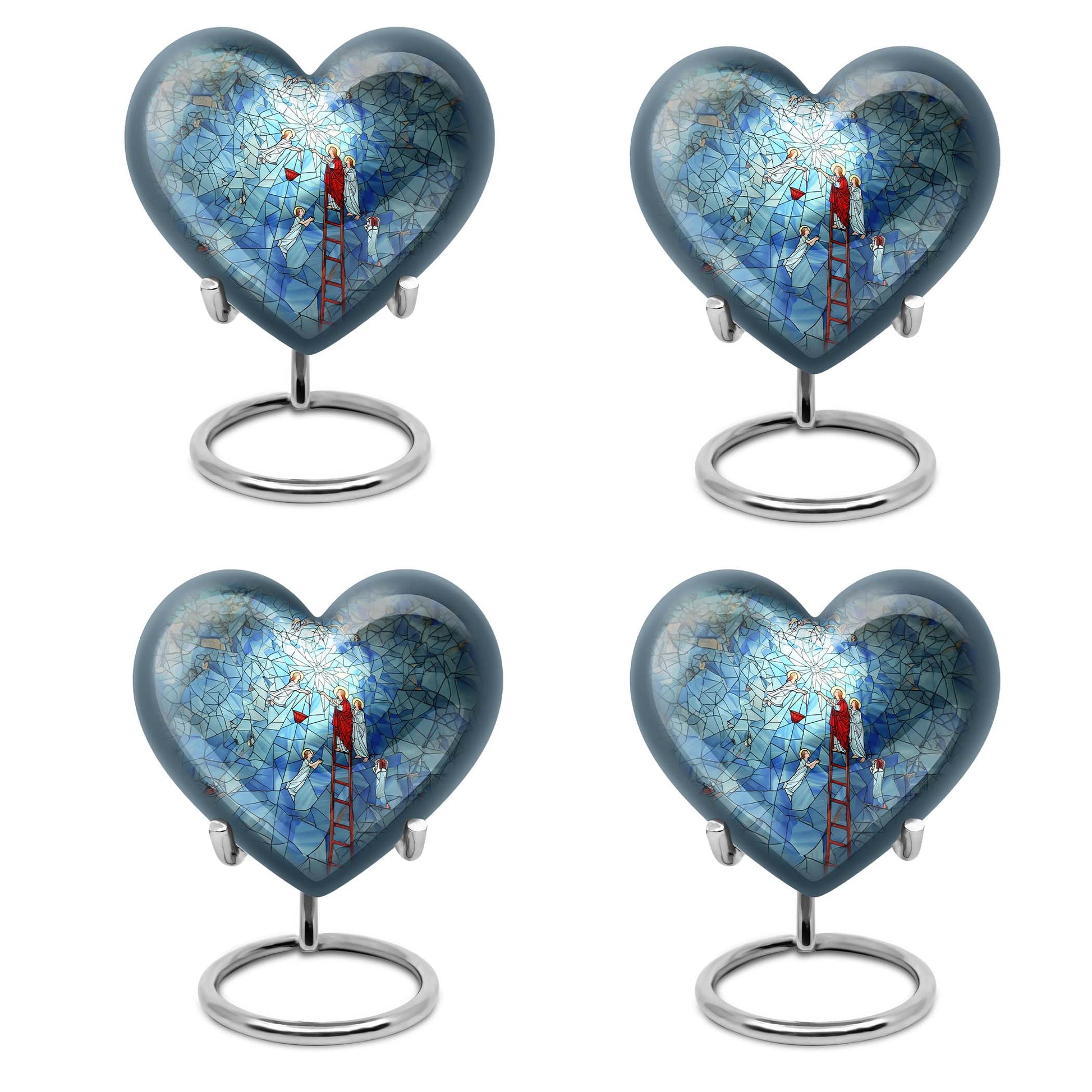 Stained glass heart urn