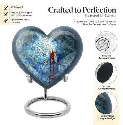 Stained glass heart urn
