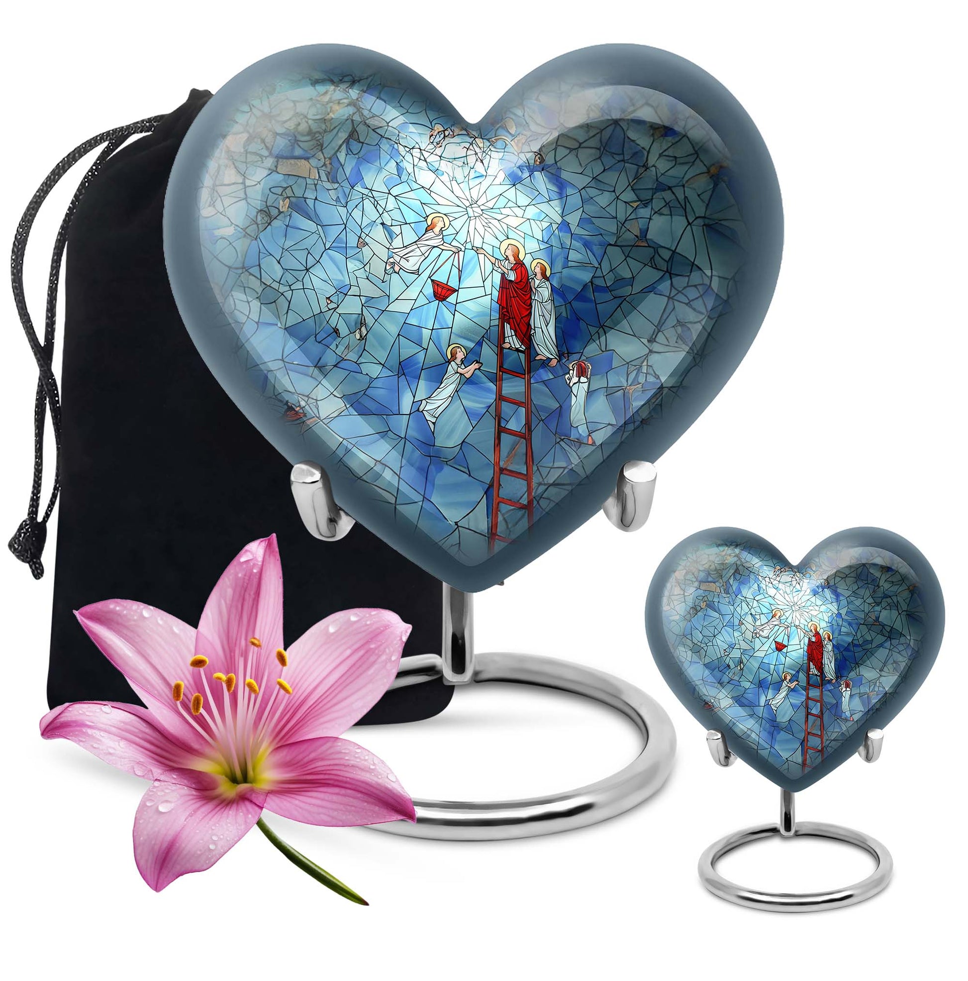 Stained glass heart urn