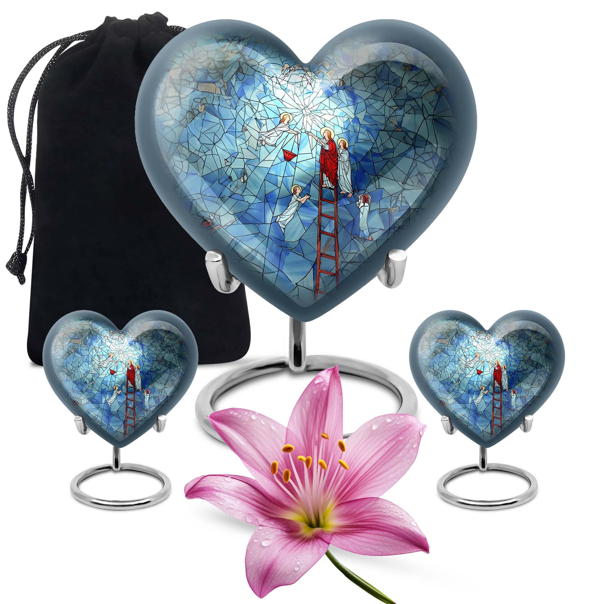 Stained glass heart urn