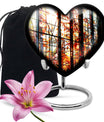 Heart-shaped, 10-inch stained glass memorial urn
