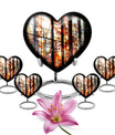 Heart-shaped, 10-inch stained glass memorial urn
