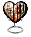 Heart-shaped, 10-inch stained glass memorial urn