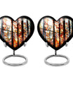 Heart-shaped, 10-inch stained glass memorial urn