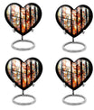 Heart-shaped, 10-inch stained glass memorial urn