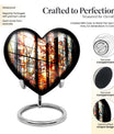 Heart-shaped, 10-inch stained glass memorial urn