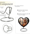 Heart-shaped, 10-inch stained glass memorial urn