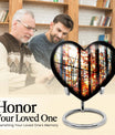 Heart-shaped, 10-inch stained glass memorial urn