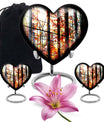 Heart-shaped, 10-inch stained glass memorial urn