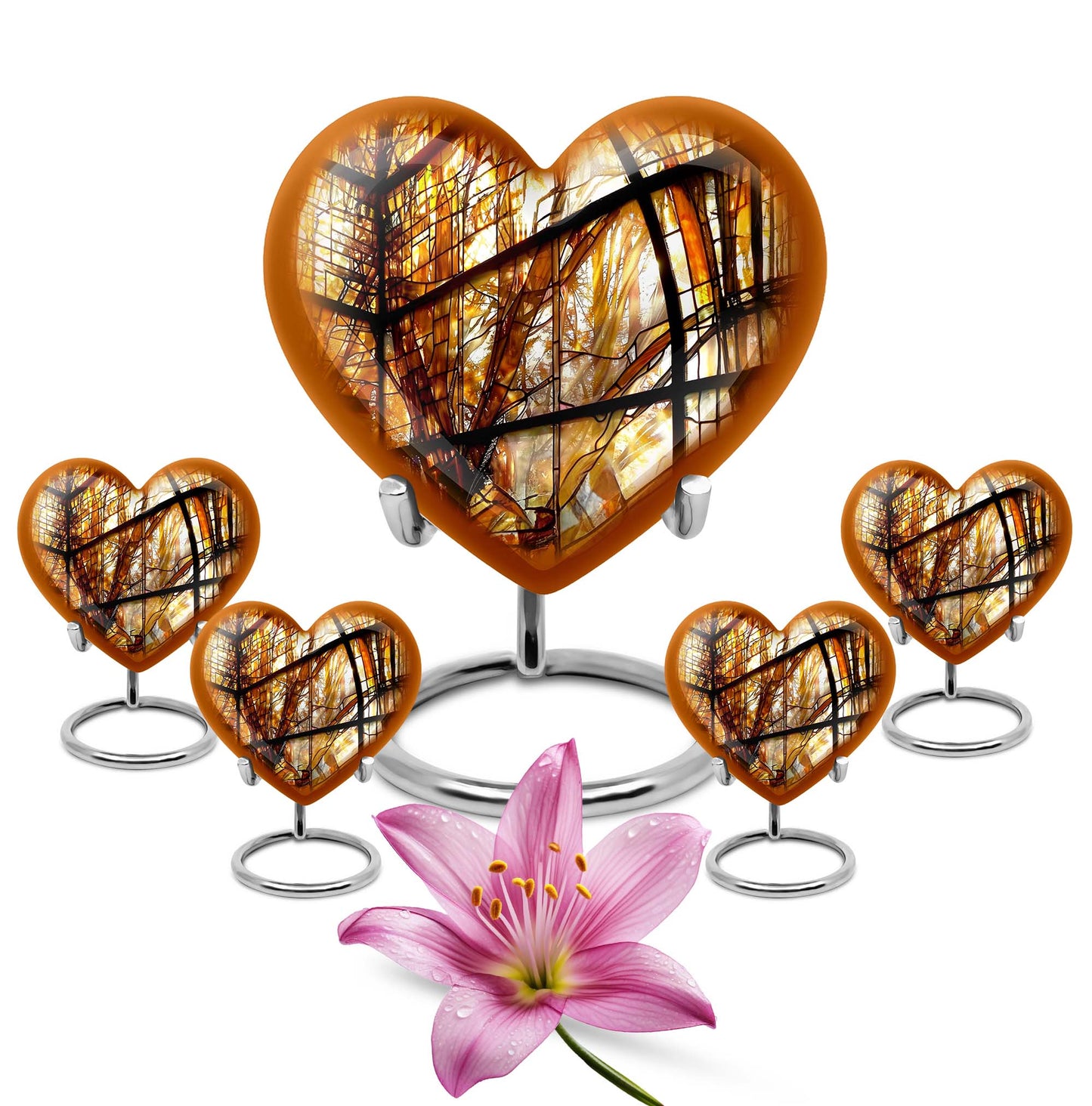 stained glass heart urn for men ashes