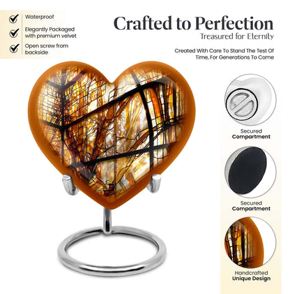 stained glass heart urn for men ashes
