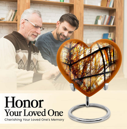 stained glass heart urn for men ashes