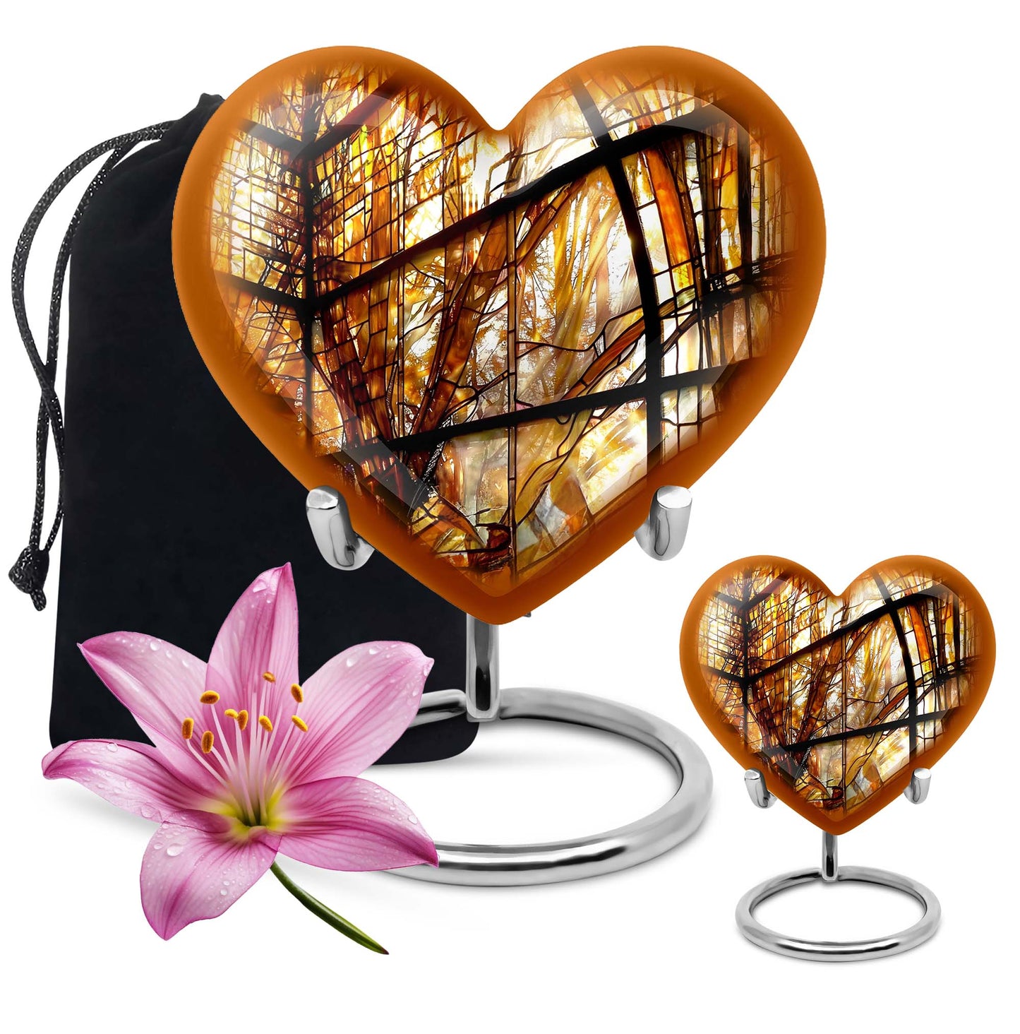 stained glass heart urn for men ashes