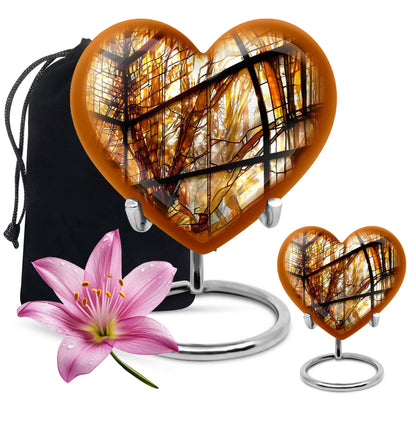 stained glass heart urn for men ashes