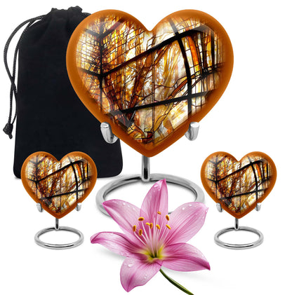 stained glass heart urn for men ashes
