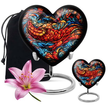 stained glass Heart Urn