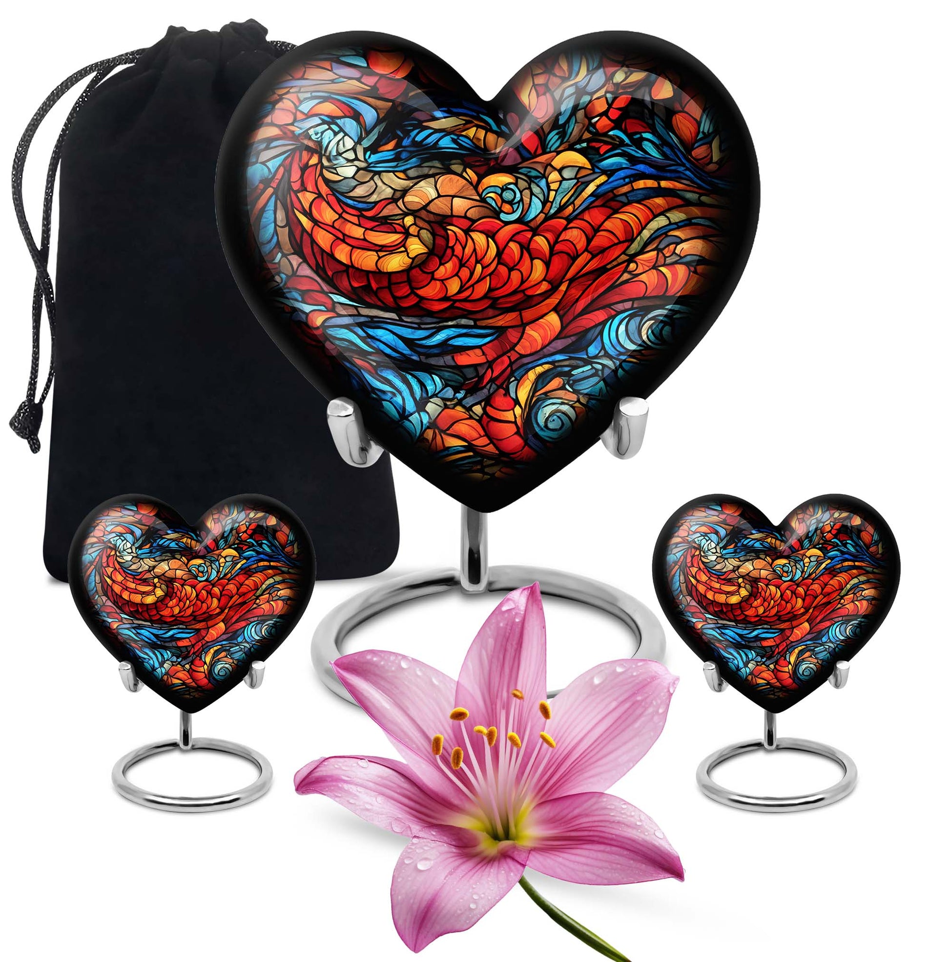 stained glass Heart Urn
