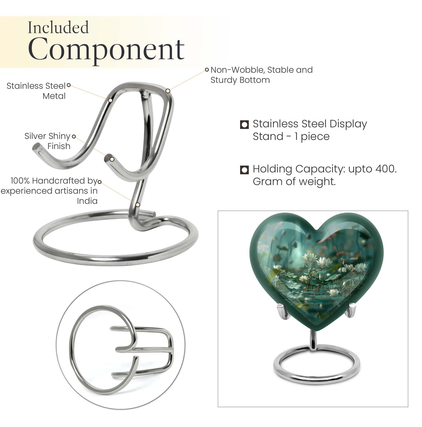 Lotus Urn Heart Design