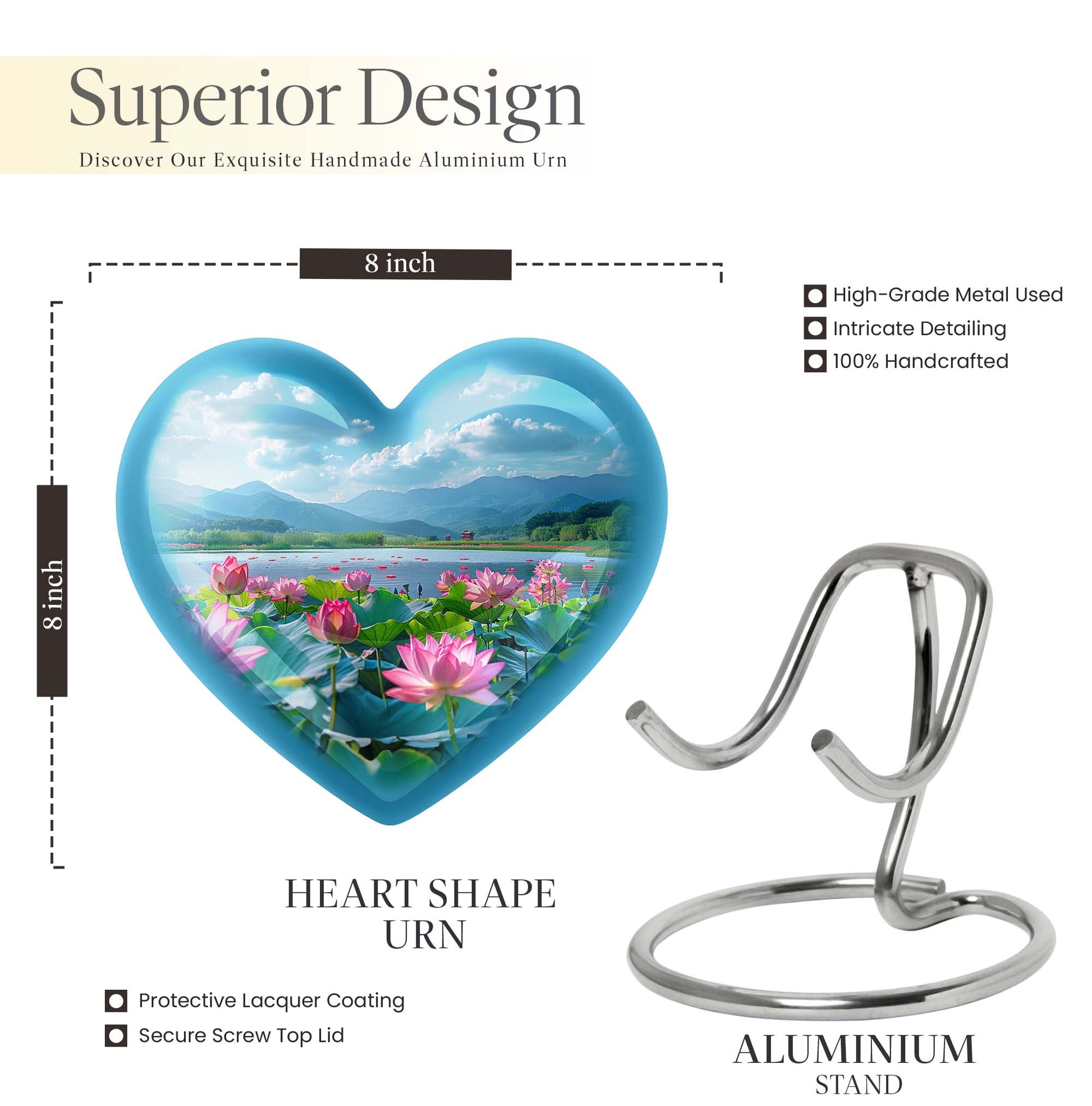 Aluminium large Lotus Urn, 