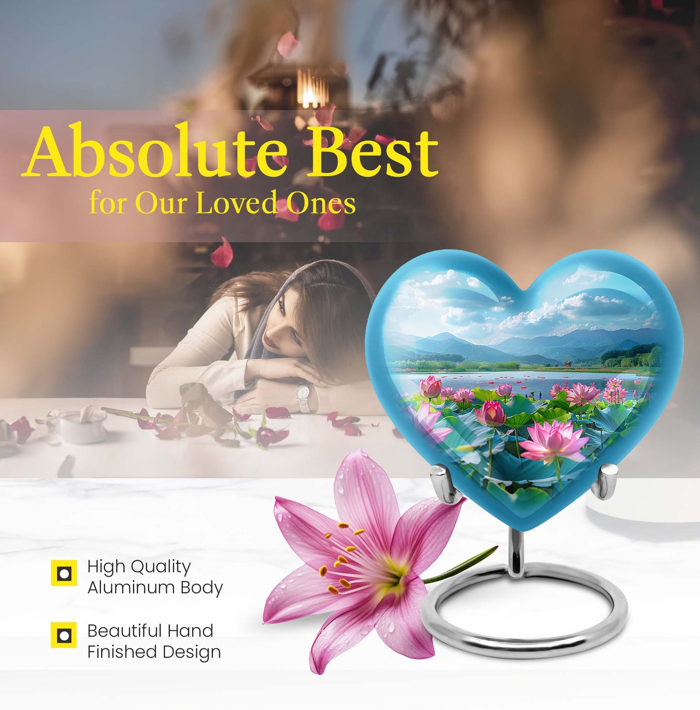Aluminium large Lotus Urn, 