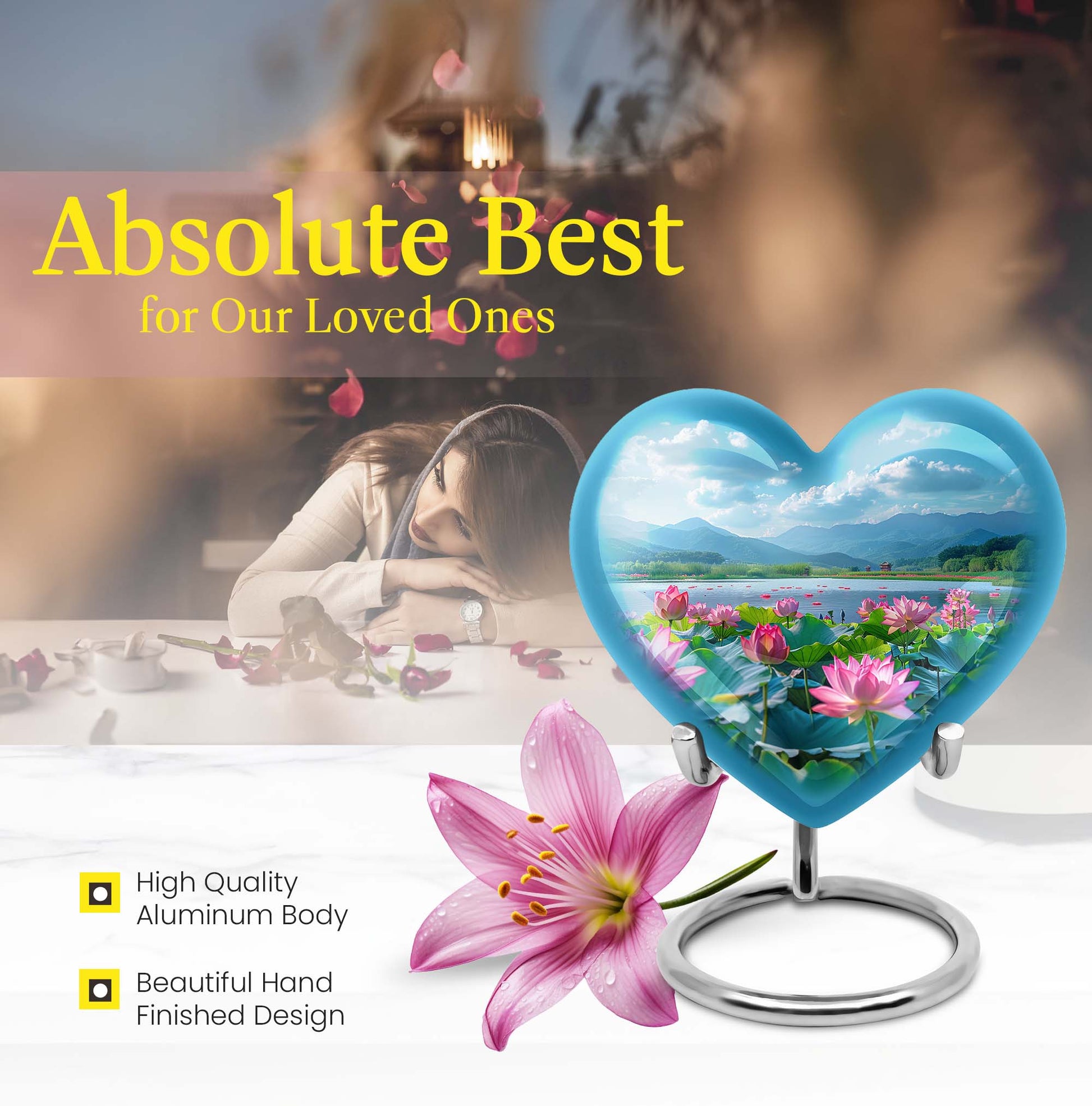 Aluminium large Lotus Urn, 