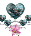 10-inch heart-shaped Lotus Urn, a large aluminium burial urn for cremation ashes