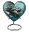 10-inch heart-shaped Lotus Urn, a large aluminium burial urn for cremation ashes