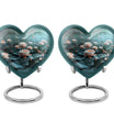 10-inch heart-shaped Lotus Urn, a large aluminium burial urn for cremation ashes