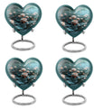 10-inch heart-shaped Lotus Urn, a large aluminium burial urn for cremation ashes