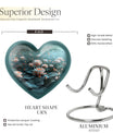 10-inch heart-shaped Lotus Urn, a large aluminium burial urn for cremation ashes