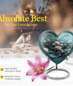 10-inch heart-shaped Lotus Urn, a large aluminium burial urn for cremation ashes