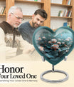 10-inch heart-shaped Lotus Urn, a large aluminium burial urn for cremation ashes
